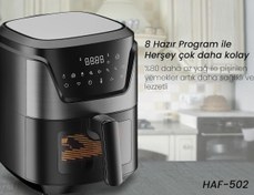 Resim Hiking HAF-502 6 lt Yağsız Airfryer Siyah 