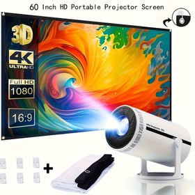 Resim 60 İnç 4K Ultra HD Ev Sineması Ekranı - 16:9 HD 4K Çift Taraflı Taşınabilir Katlanabilir Projeksiyon Perdesi, Köşe Destekli 4K Ultra HD Kırışıklık Dirençli Kumaş, Ev Sineması, Partiler, Ofis, Parti Ekranı, Modern Ekran, Dayanıklı Ekran için 