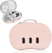 Resim YAMTO Meta Oculus Quest 3 ile Uyumlu Sert PU Deri Taşıma Çantası, Çevre Dostu Kolay Temizlenen VR Kulaklık Depolama Seyahat için Hazır Kılıf Görev Kontrolörleri ve Diğer Aksesuarlar 