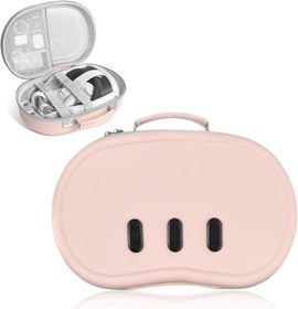 Resim YAMTO Meta Oculus Quest 3 ile Uyumlu Sert PU Deri Taşıma Çantası, Çevre Dostu Kolay Temizlenen VR Kulaklık Depolama Seyahat için Hazır Kılıf Görev Kontrolörleri ve Diğer Aksesuarlar 