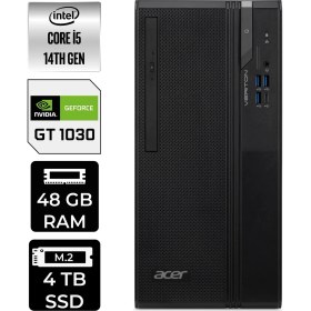 Resim Acer Veriton S2720G Core I5 14400 GT1030 4gb 48GB 4tb SSD Freedos DTR1PEM002P432 Masaüstü Bilgisayar & Per4 USB 