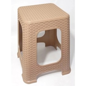 Resim 1 Adet Büyük Kahve Tabure Kir Tutmaz 45CM Hasır Örgü Yemek Masasına Uygun Alt Kuşaklı Sağlam Dizayn 