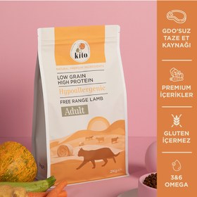 Resim Kito Doğal Besi Kuzu Etli Yetişkin Kedi Maması 2 KG 