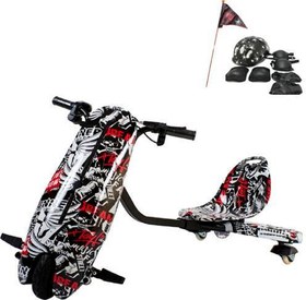 Resim Drift Car Elektrikli Kaykay Bluetooth Grafity Desen-06 Koruma Ekipmanları ve Bayrak Hediye 