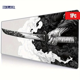 Resim Geniş Japon Samurai Kılıcı Tasarımıyla Uzatılmış Oyun Fare Pedı, Ekstra Büyük, Dikişli Kenarlar, Yıkanabilir, Kaymaz Kauçuk Tabanı, 80.01x29.97 cm 