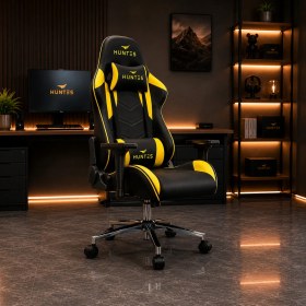Resim Ofiscore Huntes Profesyonel Oyuncu Koltuğu Ergonomik Gaming Koltuğu Siyah Sarı Konsept Çalışma ve Bilgisayar Koltuğu 