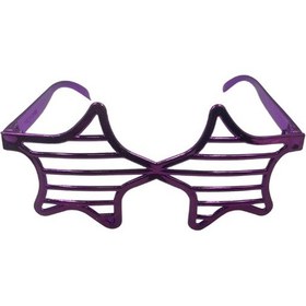 Resim Parti Gözlük Plastik Camsız Panjur Yıldız Şekilli Mor 14x6 Cm 