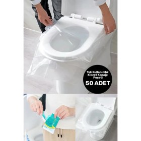 Resim Mucit Home Hijyenik Tek Kullanımlık Klozet Kapağı Poşeti Şeffaf Kapak Örtüsü Pratik Seyehat Restaurant 