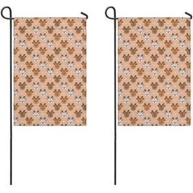 Resim Noel Desenli 2 Li Bahçe Bayrağı Seti, Çift Taraflı 12x40 İnç Açık Alan İçin 12+ 