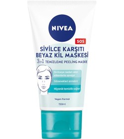 Resim Nivea Sos 3 in 1 Sivilce Karşıtı Beyaz Kil Maskesi 150 ML 