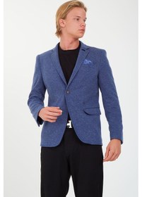 Resim Sposo 5106 Dar Kalıp Yarım Astarlı Lacivert Erkek Blazer Ceket Lacivert 