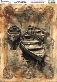 Resim Pirinç Dekopaj Kağıdı 30x42cm Pt-1981 Kayık Sandal 