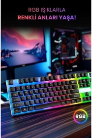 Resim Concord C-67 Kablolu Gaming Rgb Işıklı Standart Türkçe Q Klavye & Mouse Set 