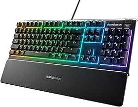 Resim Steelseries Apex 3 Gaming Klavye, 10 Bölgeli Rgb Aydınlatma, Sessiz Switch, Ip32 Sıvı Dayanıklılık, Premium Manyetik Bilek Desteği, Türkçe Qwerty 