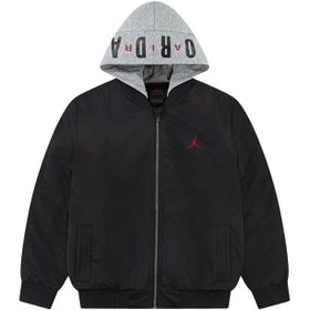 Resim Jordan Jdn Big Logo Hooded Bomber Erkek Çocuk Siyah Mont 