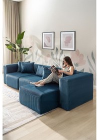 Resim Katt Modüler Ekstra Rahat İskeletli Koltuk 3 Lü 10 Renk Mavi 