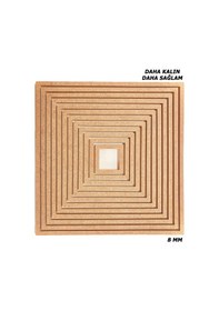 Resim 12'li Kare Ham Mdf, 8mm Kalınlık, 30 Cm Kasnak, Boyanabilir Vidasız Kasnak, Makrome Halkası 