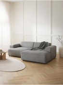 Resim S Home Design Concept Molly Mini 2 Modül Kanepe Köşe Koltuk, Sağ Köşe, Fitilli Gri 