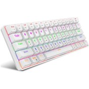 Resim Hxsj L800 Üç Modlu Mekanik Klavye 61 Tuş Rgb Klavye Bt5.0/2.4g/usb Kablolu Bağlantıyı Destekler Mavi Anahtarlarla Beyaz 
