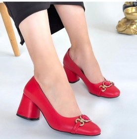 Resim Evyora Lucky Kırmızı Cilt Topuklu Ayakkabı Çok Renkli 