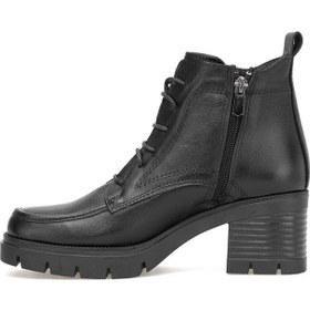 Resim Elit Alvarine Kadın Hakiki Deri Topuklu Bot Siyah Siyah 