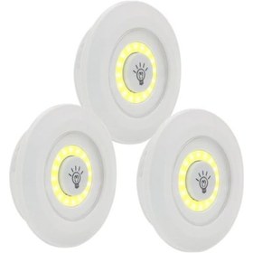 Resim River World 3'lü Uzaktan Kumandalı Yapışkanlı Kablosuz Led Spot Lambalar Çok Renkli 