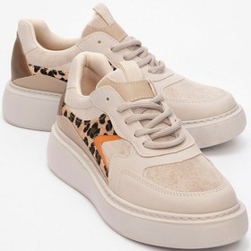 Resim Luvishoes Luvi Shoes Drea Bej Desenli Kadın Günlük Sneakers Bej 