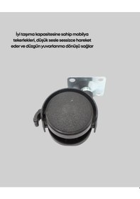 Resim Sessiz Dönen Kilitli Mobilya Tekerleği 4 Cm - Lisinya Çok Renkli 