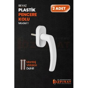 Resim Özfırat Pvc Yapı Pimapen Pvc Pencere Kolu - Plastik - Beyaz - Model 1 - (2 Adet) 