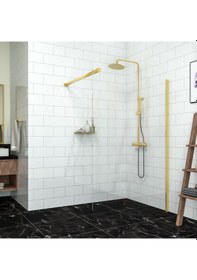 Resim Tekno Duş Gold Tetra 6mm Şeffaf Cam Seperatör Duşakabin Şeffaf 