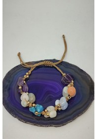 Resim Badeaccessories Amorf Natürel Kesim Yay Burcu Doğaltaş Bileklik Çok Renkli 