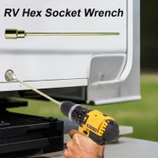 Resim 1 adet 30cm RV Altıgen Soket Anahtarı - Motosiklet ve Kampçılık Bakımı için Uzun Karbon Çelik Uzatma, Sarı ve Siyah Güç Aracı, Sıkı Alanlar İçin İdeal, Motosiklet Aracı | Kompakt Anahtar | Dayanıklı İnşaat, Motosiklet Aksesuarları RV Mobilya Parçaları 