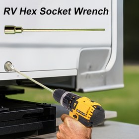 Resim 1 adet 30cm RV Altıgen Soket Anahtarı - Motosiklet ve Kampçılık Bakımı için Uzun Karbon Çelik Uzatma, Sarı ve Siyah Güç Aracı, Sıkı Alanlar İçin İdeal, Motosiklet Aracı | Kompakt Anahtar | Dayanıklı İnşaat, Motosiklet Aksesuarları RV Mobilya Parçaları 
