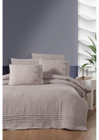 Resim Linen Çift Kişilik Nevresim Takımı Pudra Pudra 