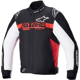 Resim Alpinestars Monza Sport Korumalı Motosiklet Montu Siyah Beyaz Kırmızı 