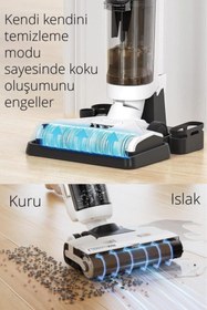 Resim Kiwi KSC-4270 Şarjlı Islak Kuru Süpürge ve Zemin Temizleyici mob paspas 