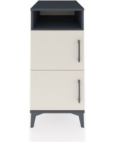 Resim Kronos Komodin 2 Raflı 2 Kapaklı 44x59x96 Antrasit-aytaşı Antrasit 