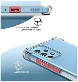 Resim KZY İletişim Samsung Galaxy M11 Şeffaf Airbag Antishock Köşe Korumalı Silikon Kılıf 
