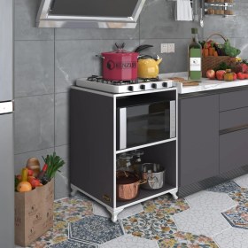Resim Kenzlife ocak dolabı iclal gri 85*60*57 mutfak klasik setüstü ocak için modül 