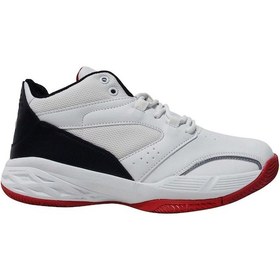 Resim Jump Beyaz Kırmızı Bağcıklı Boğazlı Basket Sneakers Spor Ayakkabı 