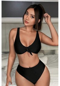 Resim Angelsin Şık Bikini Üstü Çıkartılabilir Kaplı Siyah 
