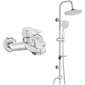 Resim Eca Nita Banyo Bataryası+t-may Banyo Lidya Oval Tepe Duş Takımı S Krom 