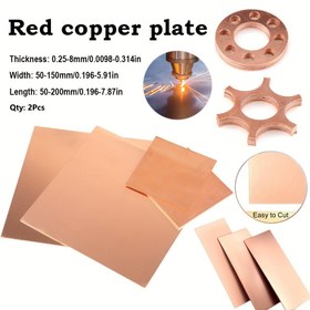 Resim 2 adet %99.9 Bakır Levhaları - İnce Metal Bakır Levhaları, 0.25mm-8mm Kalınlık, Kesmek Kolay, Elektronik ve DIY Projeleri için İdeal, Elektronik için Bakır Levhaları, Projekt Malzemeleri, Dairesel Metal Parçaları, Dayanıklı Metal Levhalar 