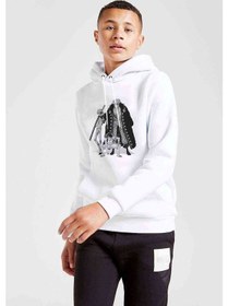 Resim Anime One Piece Baskılı Unisex Çocuk Kapüşonlu Beyaz Sweatshirt (528908188) 