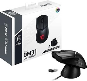 Resim MSI Clutch GM31 Lightweight Wireless 12000DPI 6 Tuş RGB Optik Kablosuz Gaming (Oyuncu) Mouse 