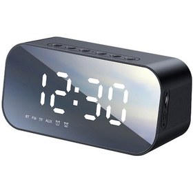 Resim Siyah Mini Bluetooth Hoparlör - Yüksek Kaliteli Ses, Ayna Saat, Alarm Ve Sıcaklık Gösterici - 3w, Bt 5.0, 10m Mesafe 