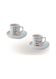 Resim Kişiye Özel Mors Alfabesi Tasarımlı Türk Kahve Fincanı Ve Altı 343615 