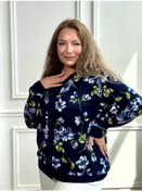 Resim Wikimaxi Büyük Beden Düğmeli İnce Kazak 253062239 Mavi 