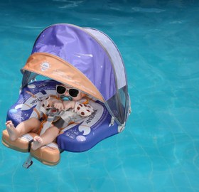Resim Mambobaby Yüzme Simidi - Astronot, Emniyetli, Gölgelikli ve Ayak Destekli 