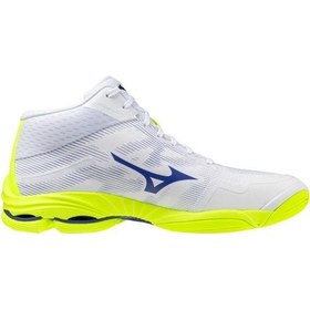 Resim Mizuno Wave Lightning Pro Mıd Unisex Voleybol Ayakkabısı Beyaz / Sarı Çok Renkli 